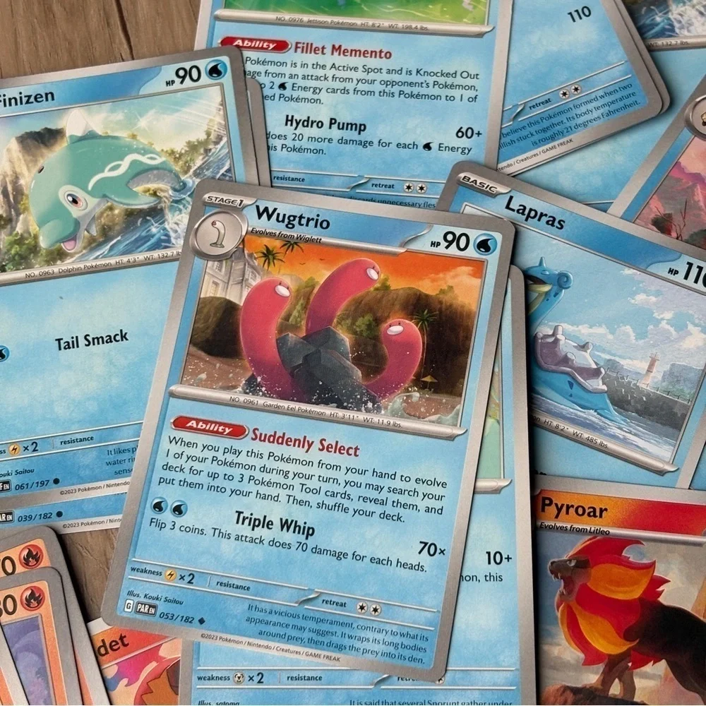 Pokemon Set of 50 Cards Lapras Wugtrio Charcadet Finizen Primeape Ninetales